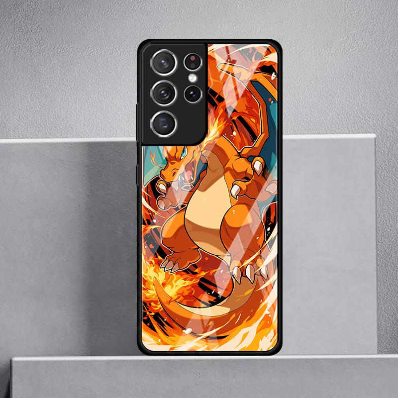 Hot Comic Pokemon Art Luxury Phone Cover Glass Case for Samsung Galaxy S26 S25 Ultra S24 S23+ S20 FE S22 S25+ S24+ S21 S23 Plus