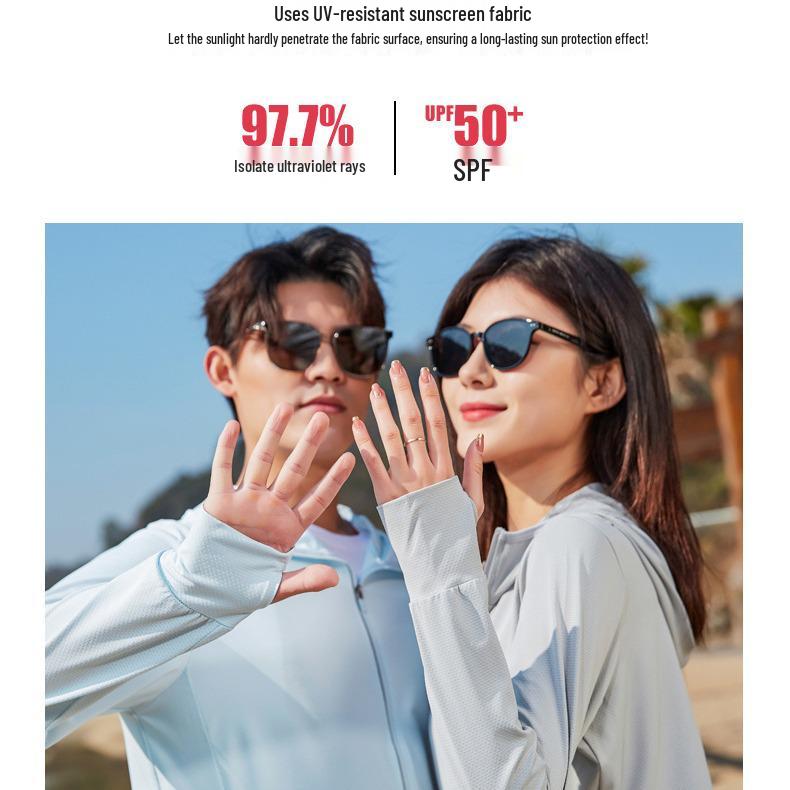 Summer Ice Silk UPF50+ Thin Breathable Sunscreen Windbreaker for Women & Men