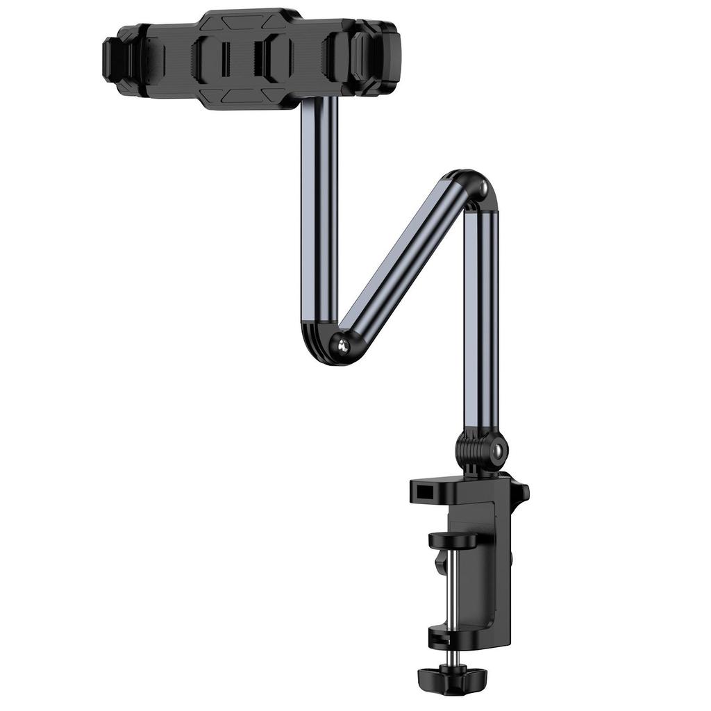 Adjustable 360° Rotating Metal Phone & Tablet Stand for Bedside or Desktop Use