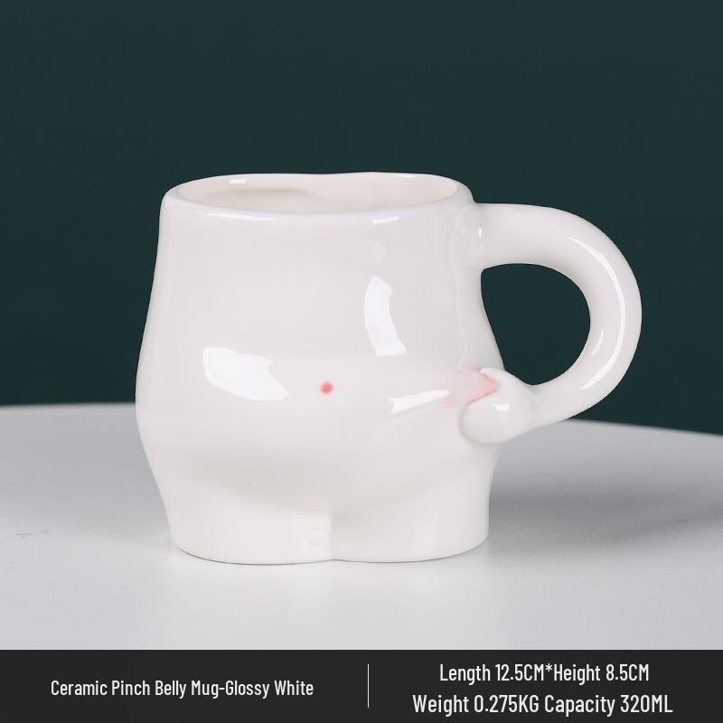 

Милая оригинальная керамическая кружка - Дизайн Ущипни за животик для кофе и молока 301-400ml