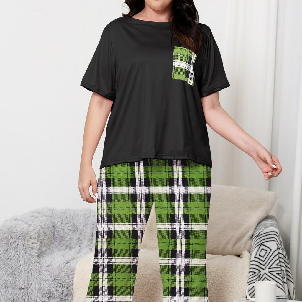 Damen Homewear Set Dünnes, einfaches, lässiges Pyjama-Zweiteiler-Set