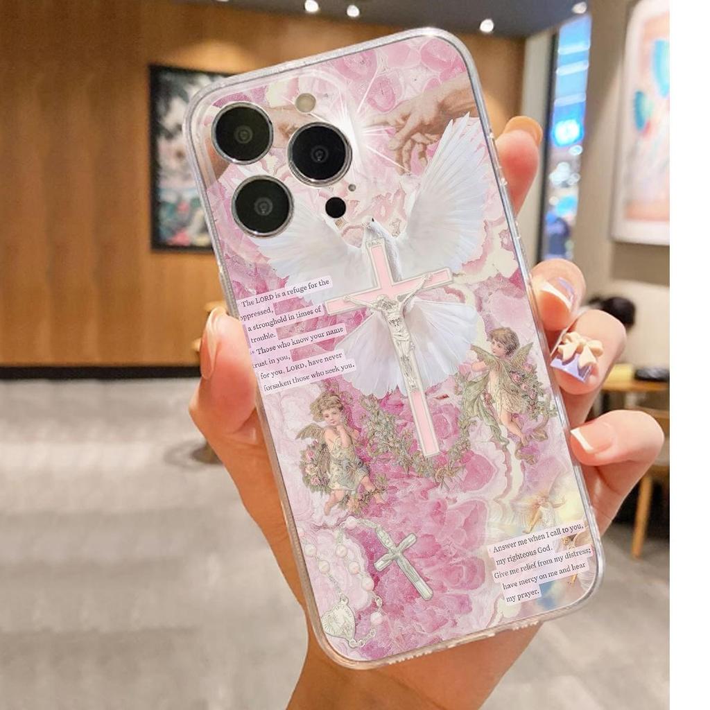 Engelsflügel Anti-Drop Klare Hülle für iPhone 14/15/16/17 Pro Max