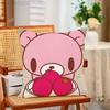 Pink Bear GGloomys Kawaii Funny Pillow Case Antidustmite Pillowcase Invisible Zipper Silky Short Plush Sofa Cushion Cover