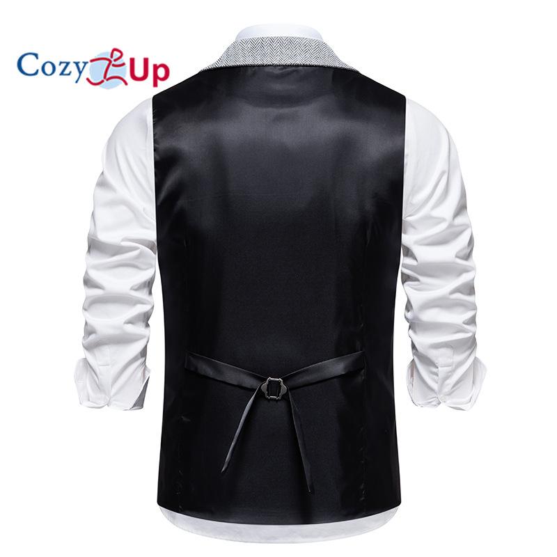 Przytulny męski tweedowy garnitur Vintage kamizelka wełniana kamizelka w jodełkę na studniówkę Groomsmen