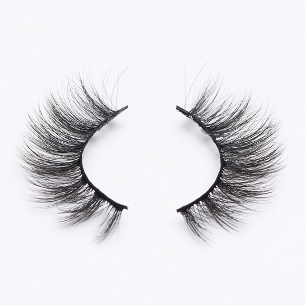 2 Pairs Black Thick Natural Extension Fake Eye Lashes Long False Eyelashes Volume