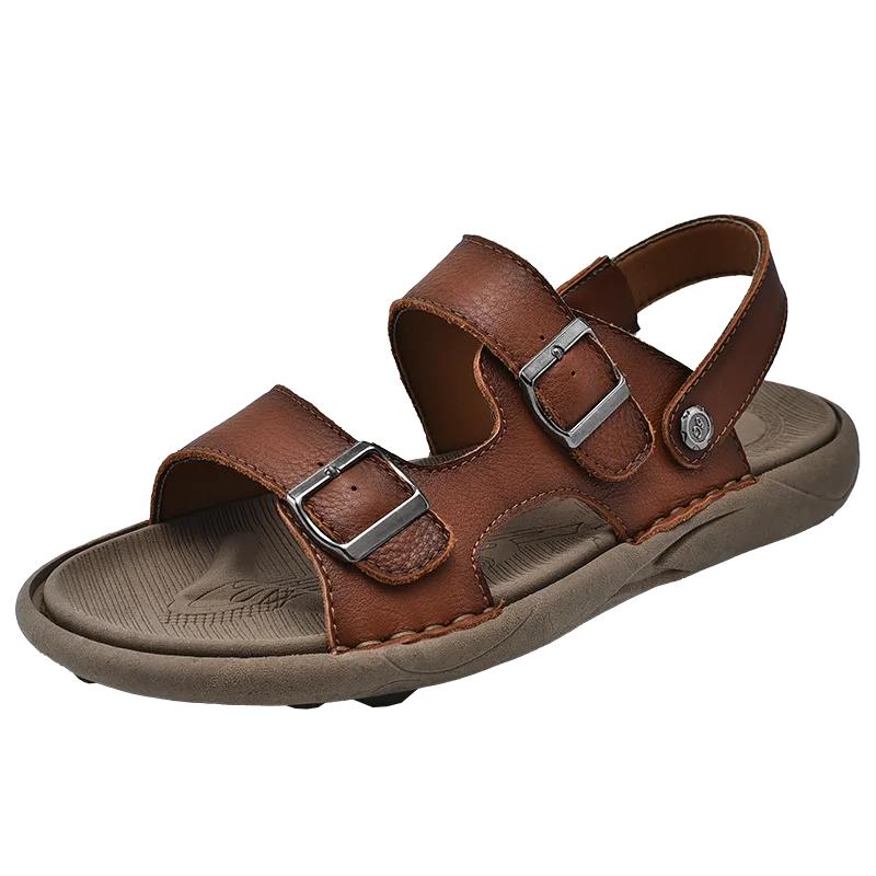 ModaLato Męskie Sandały Męskie Buty Casual Skórzane Outdoor Marka Męskie Sandały dla Mężczyzn Plażowe Luksusowe Projektanckie Sandały na Platformie Buty