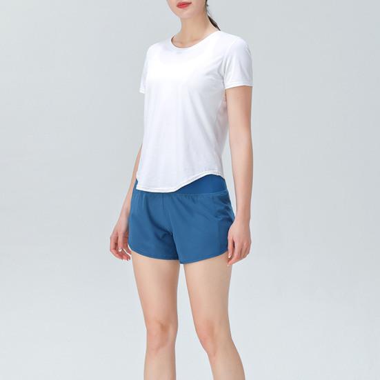 Women Shorts Breathable Quick Dry Tummy Control Sweat-absorbent with Zipper Pocket Fitness Workout Solid Color Summer Women Workout Training Shorts