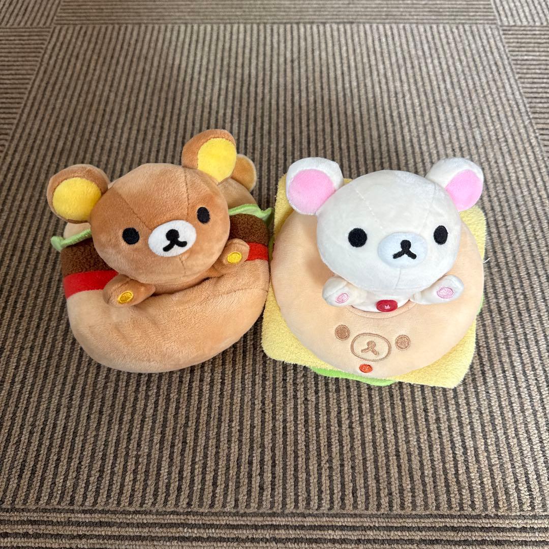 Rilakkuma Korilakkuma stuffed toy hamburger bagel set 4 pieces