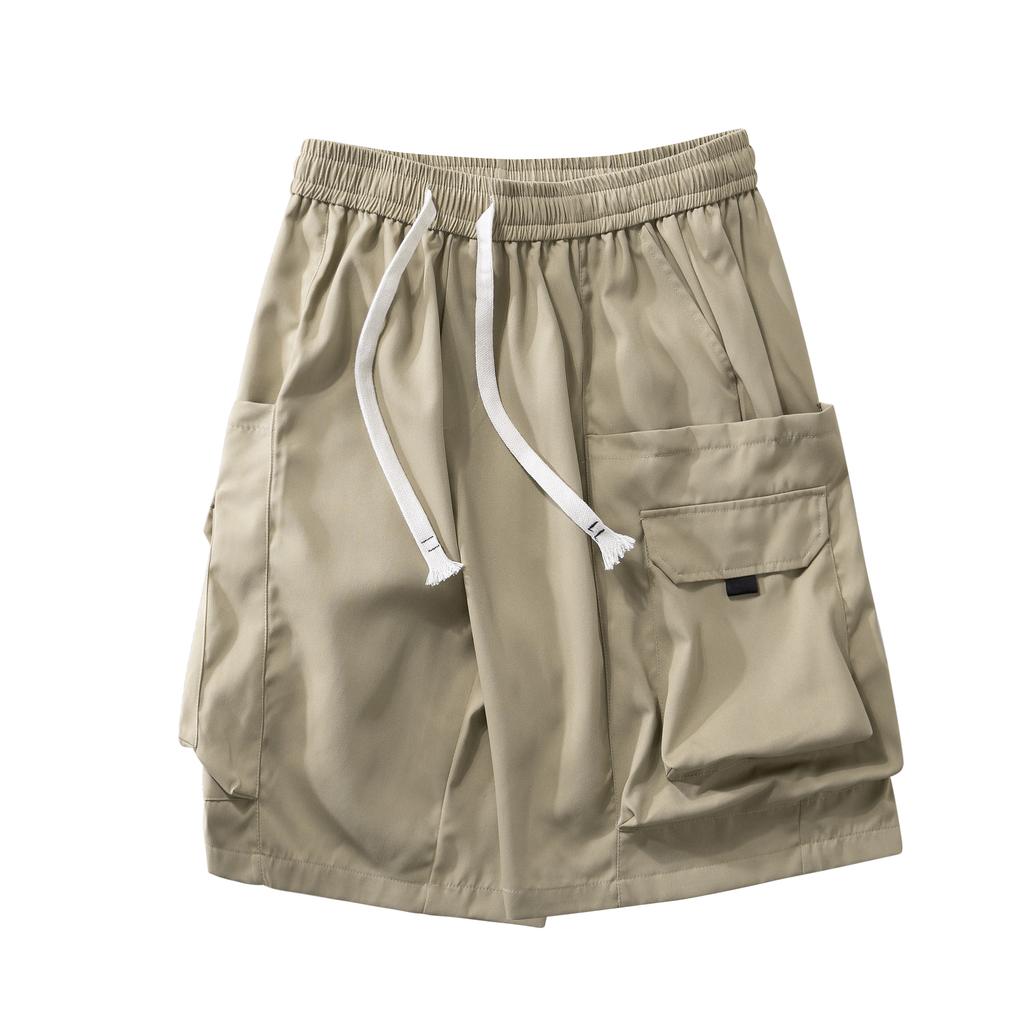 Summer Men's Cropped Pants With Multiple Pockets, Loose Fit Sports And Casual Pants, Men's Workwear Shorts