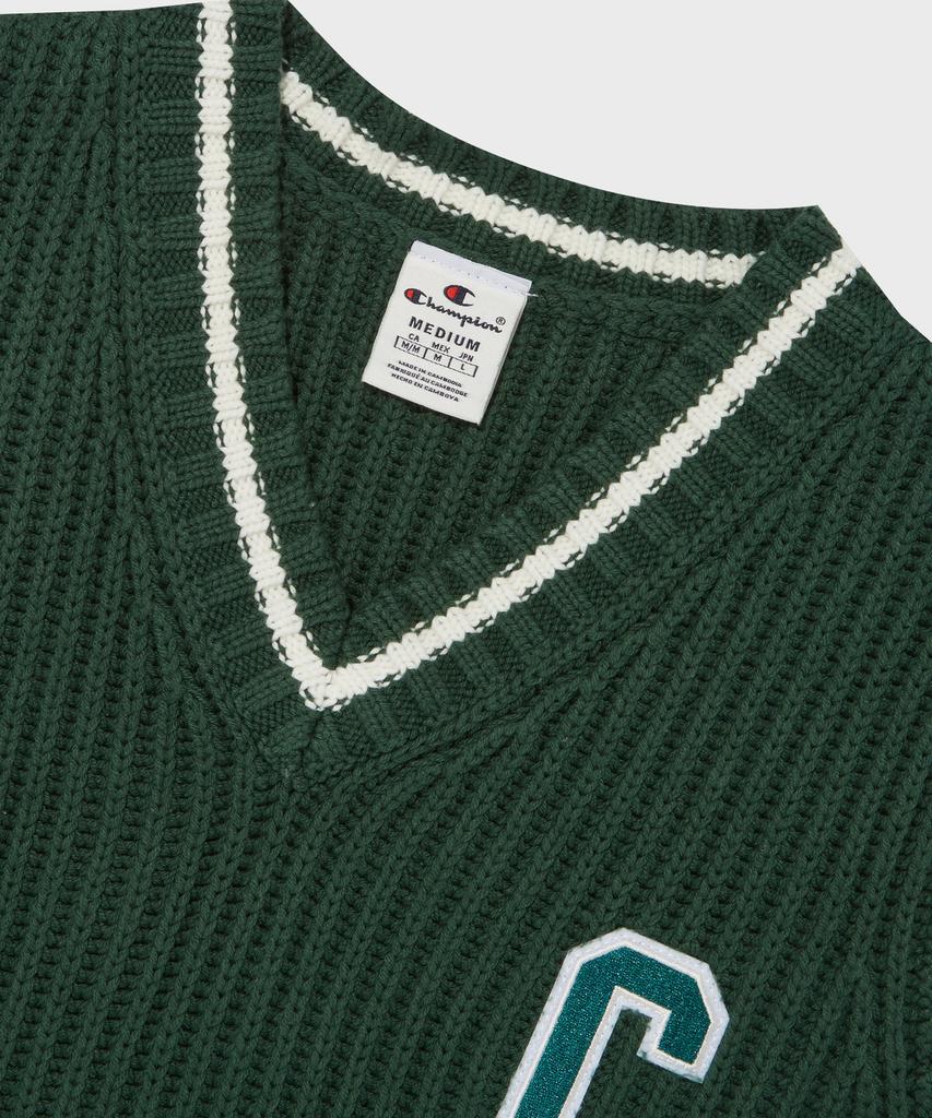 Champion Washable V-Neck Sweater Vest Normal Green