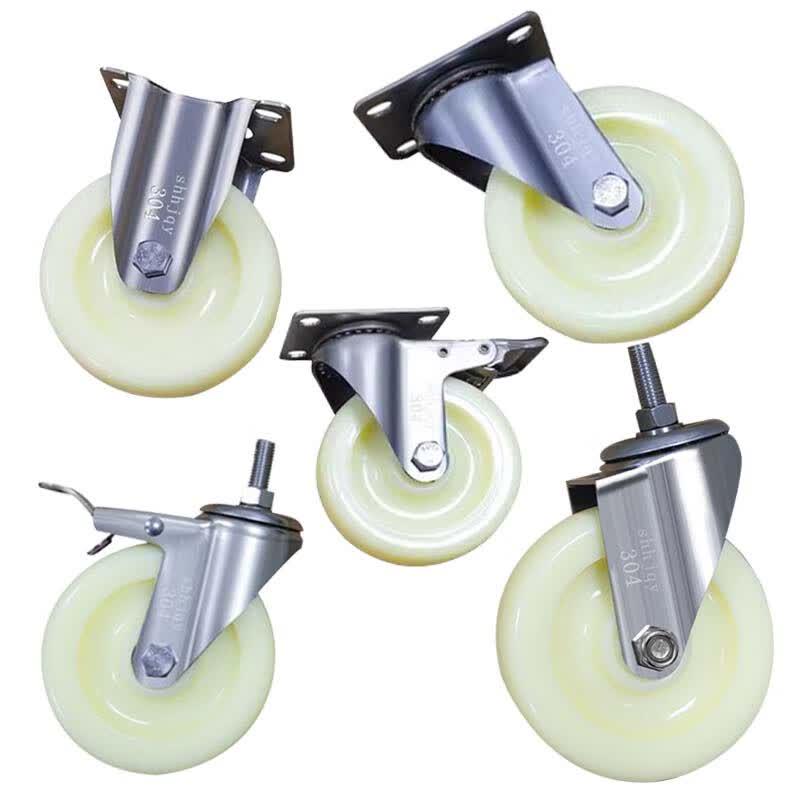 304 Stainless Steel White Nylon Caster Wheel