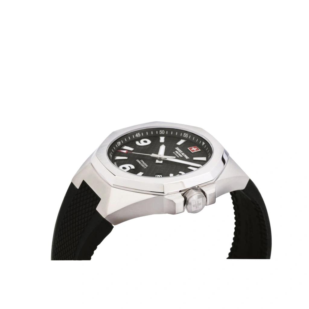 Swiss Alpine Military Typhoon Polyurethene Strap Black Dial Quartz 7005.1837 100M Men's Watch