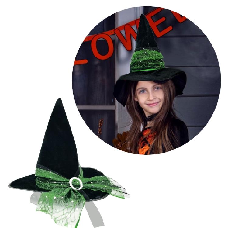 Ladies Fashionable Hat Party Ornament Halloween Witch Hat Fashion Lace Creative for Halloween Costume Adults Kids