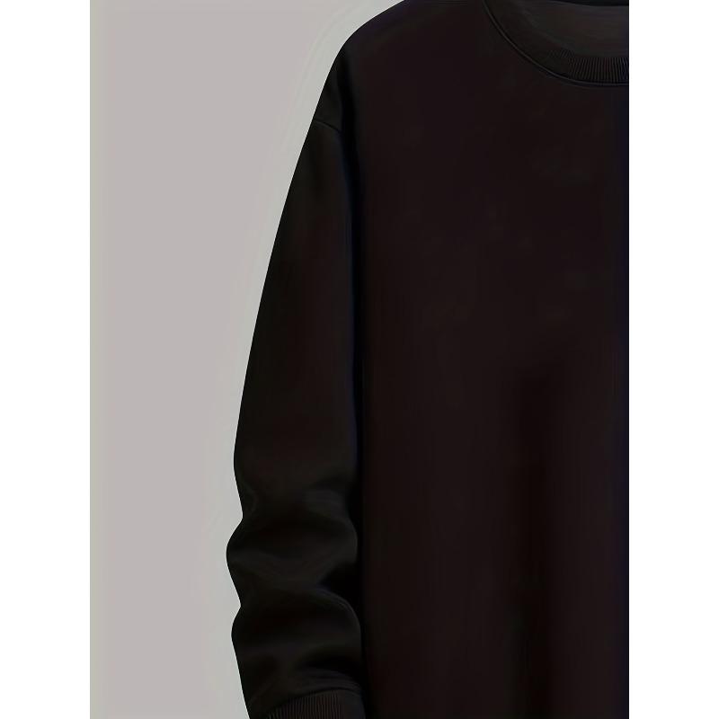 Men'S Black Crewneck Sweatshirt With Spider Print, Casual Style.