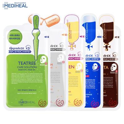 Essential Mask EX Set, (Teatree Care, Vita Lightbream, Collagen Impact, N.M.F Aquaring Ampoule, Placenta Revital), 24 G. X 5 / 10 Pcs