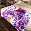 KPop Demon Hunters Cute Print Flannel Blanket, Warm Comfortable for Bedrooms, Sofas, Beds -HYQ16