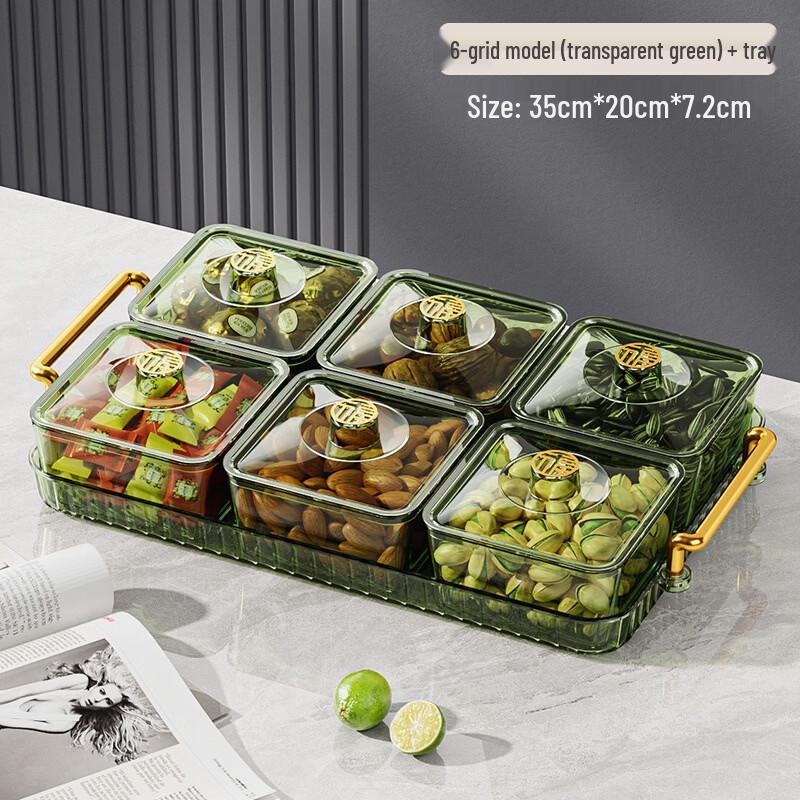 European Style 6-Compartment Snack and Fruit Tray