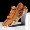 Spring 2022 Men's Casual Leather Moccasins - Fashionable, Sock-Style, Large Size, Handmade Shoes