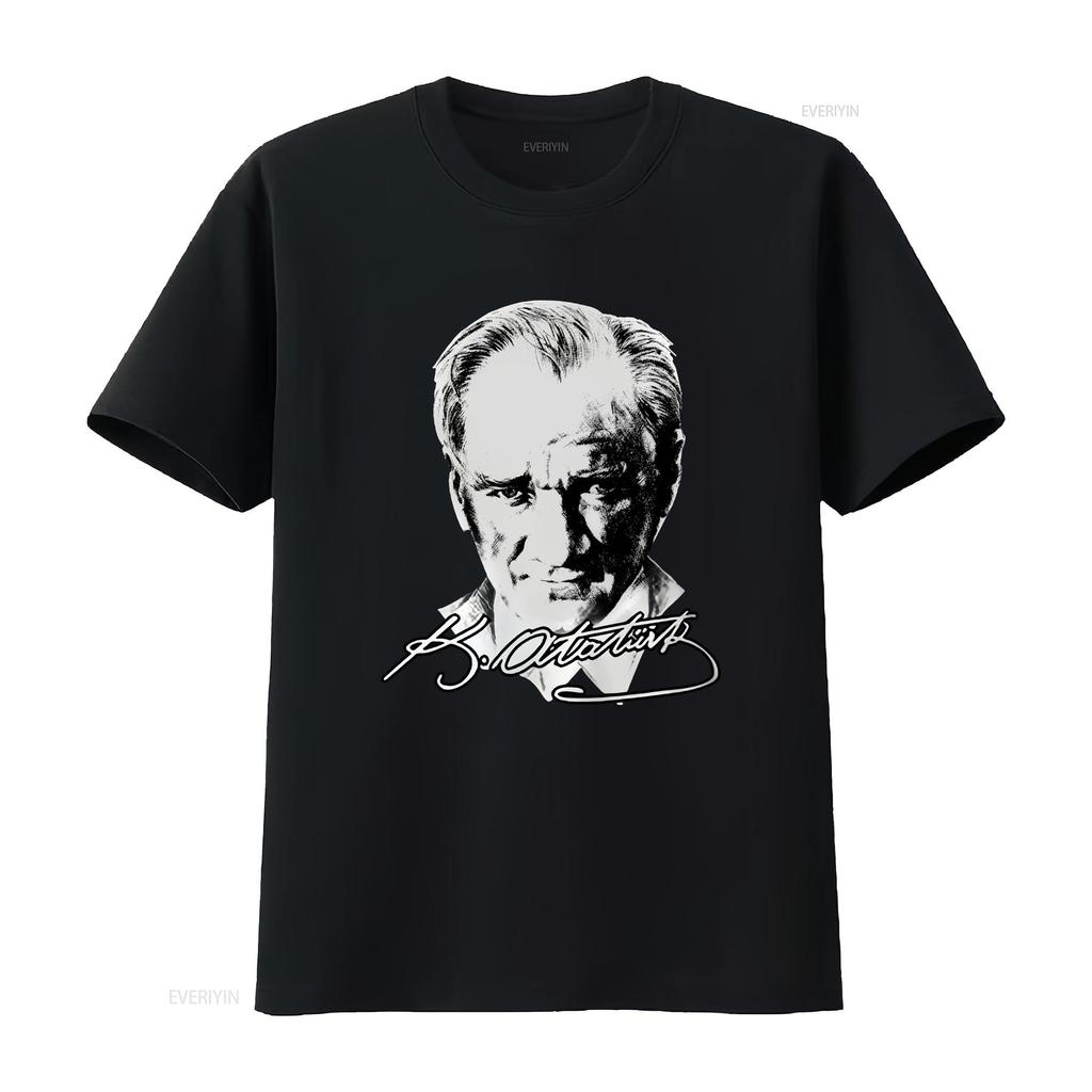 Ataturk Signature Portrait Black Unisex T Shirt Unisex Kids Top Tank Vintage Soft Fashion Breathable Slightly