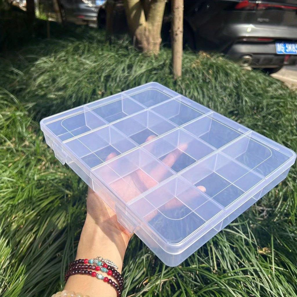 Contenitore Versatile a 12 Scomparti con Slot per Carte, per Perline Vetro e Accessori Fai da Te Organizer Trasparente per Gioielli