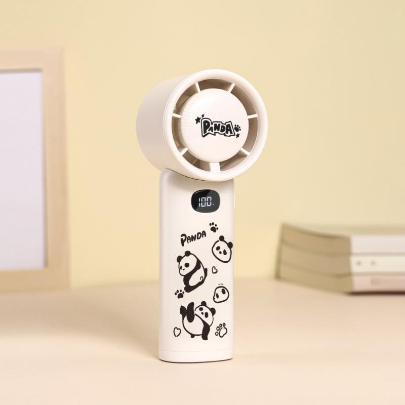 

Portable USB Rechargeable Bladeless Panda Fan - Trendy Digital Display for Students 59x62x158 mm