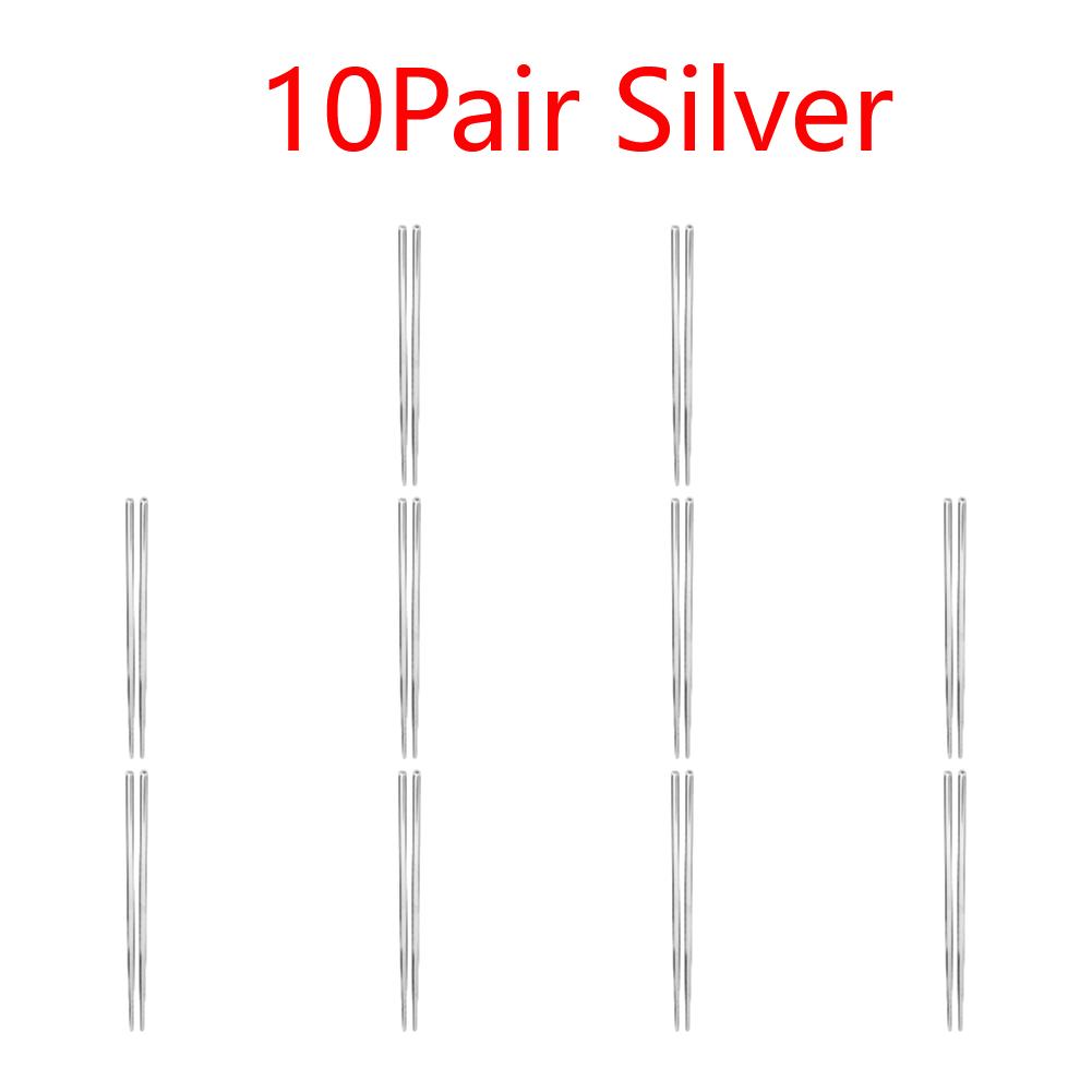 Stainless Steel Reusable Chopsticks Portable Colorful Environmental Protection Food Sticks Anti-skid  Kitchen Tableware Dishware