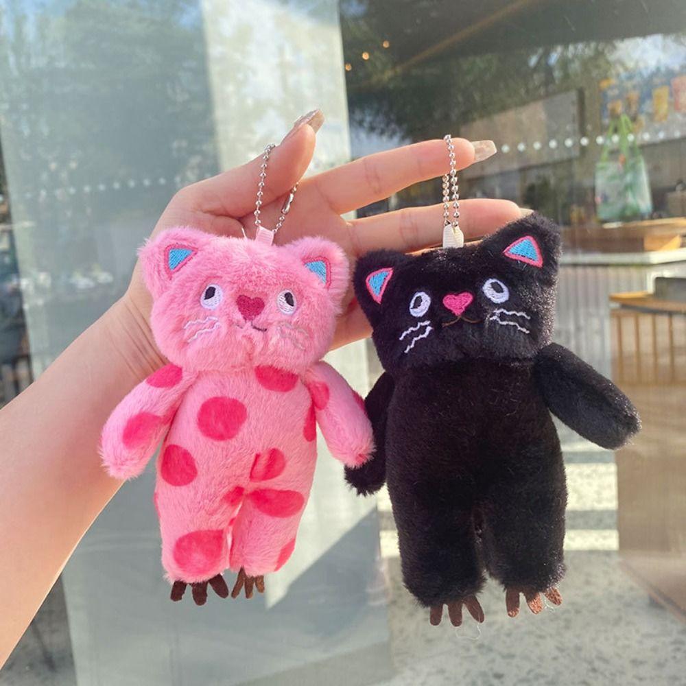 

Plush Doll Polka Dot Cat Keychain Bag Pendant Plush Toy Creative Cat Plush Key Ring Gifts style5