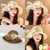 Butterfly Knot Lace Sun Hat For Women Summer Beach Sun Protection Foldable Wide Brim Fashion Accessory