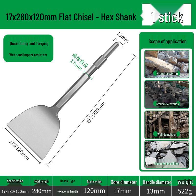 Electric Hammer Hex Flat Chisel Bit