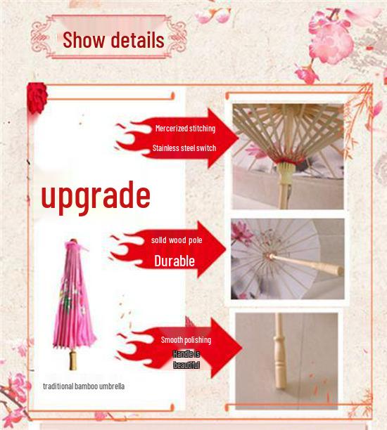 Traditional Hanfu Umbrella with Tassels for Women's Costumes and Children's Photoshoots