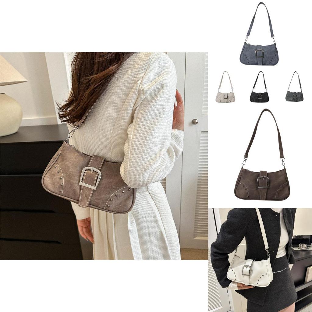 Wholesale New Fashion Rivet Stitching Shoulder Bag Women 2023 Street Trendy Pu Small Armpit Bag