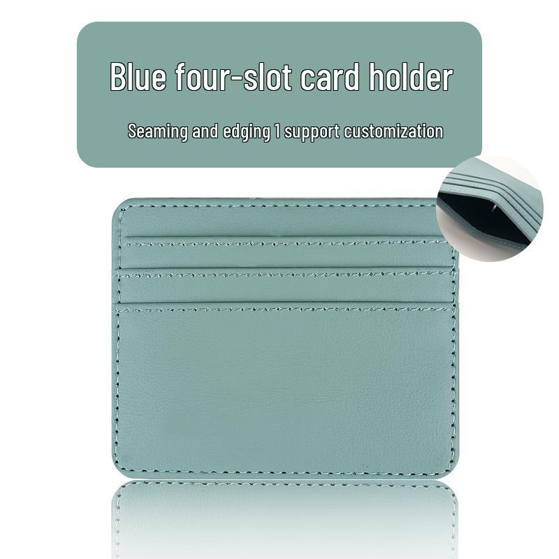 

Женский высококачественный держатель для карт из искусственной ПУ кожи большой вместимости с множеством отделений светло-синий