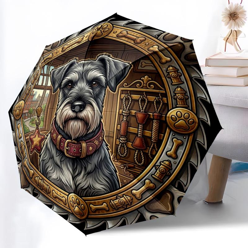 Dog Portrait Frame pattern umbrella, portable and foldable design, 8 ribs, a casual accessory for Halloween, Christmas, and birthday gifts.