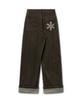 Dilleiopeu Peach Skin Check Roll-Up Pants [Brown]