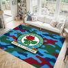Blackburn Rovers Football Design Crystal Velvet Carpet Cozy Non?Slip Printed Rug For Bedroom Living Room Entrance