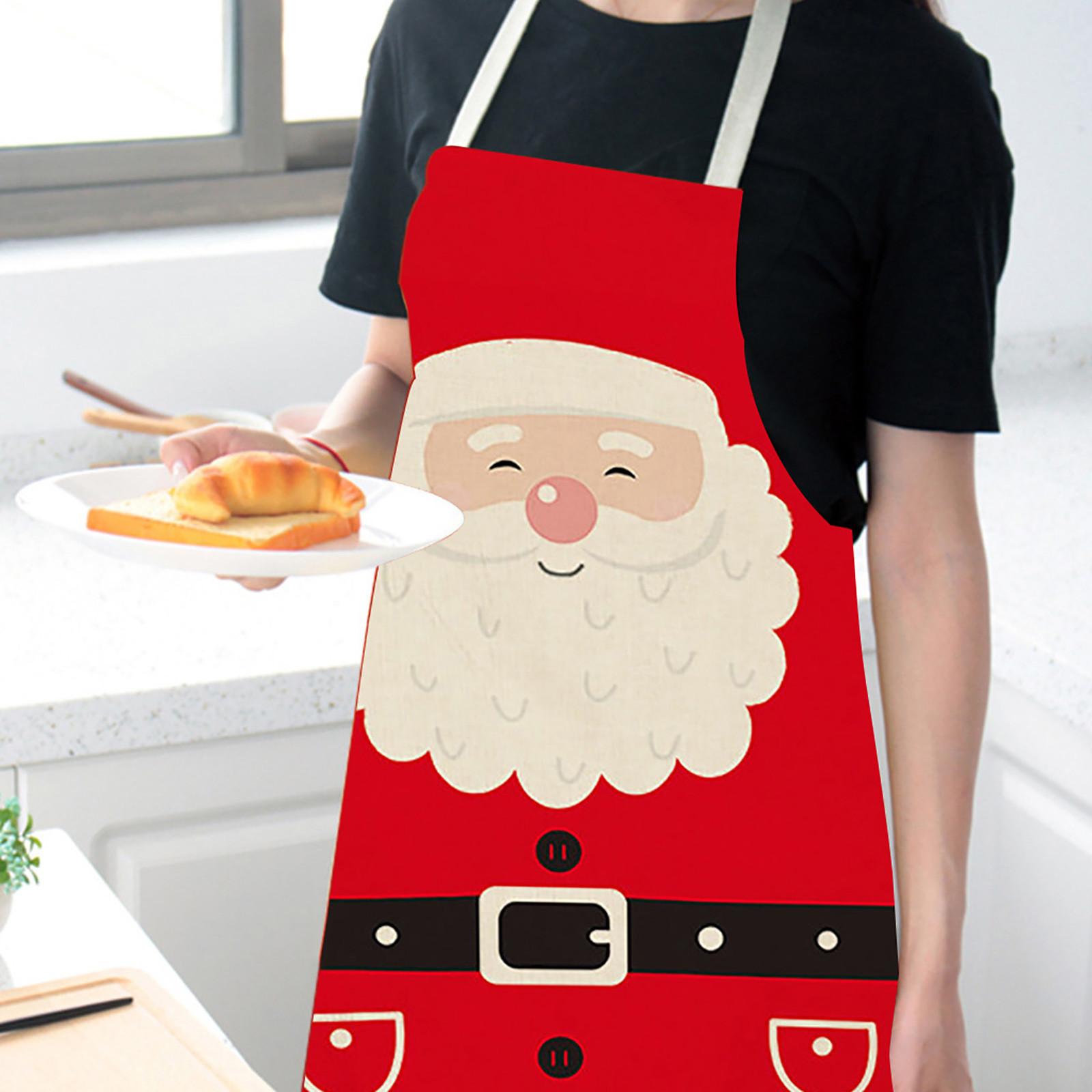 Christmas Apron  Cotton And Linen Merry Xmas Apron Christmas Aprons For Christmas Party Aldult