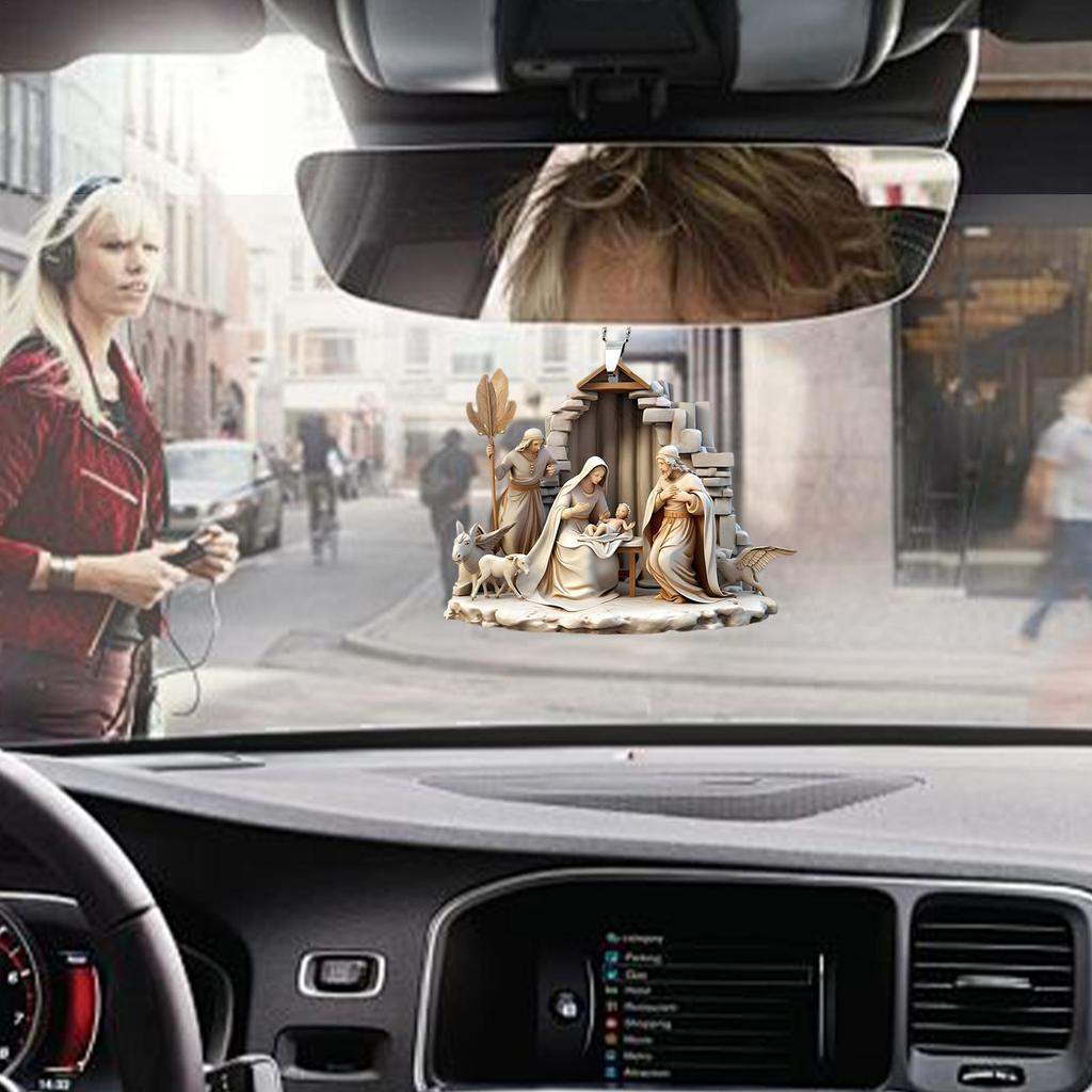 Nativity Scene Ornaments the Birth of Jesus Decor Nativity Scene Christmas Tree Decoration Acrylic Nativity Scene Pendant