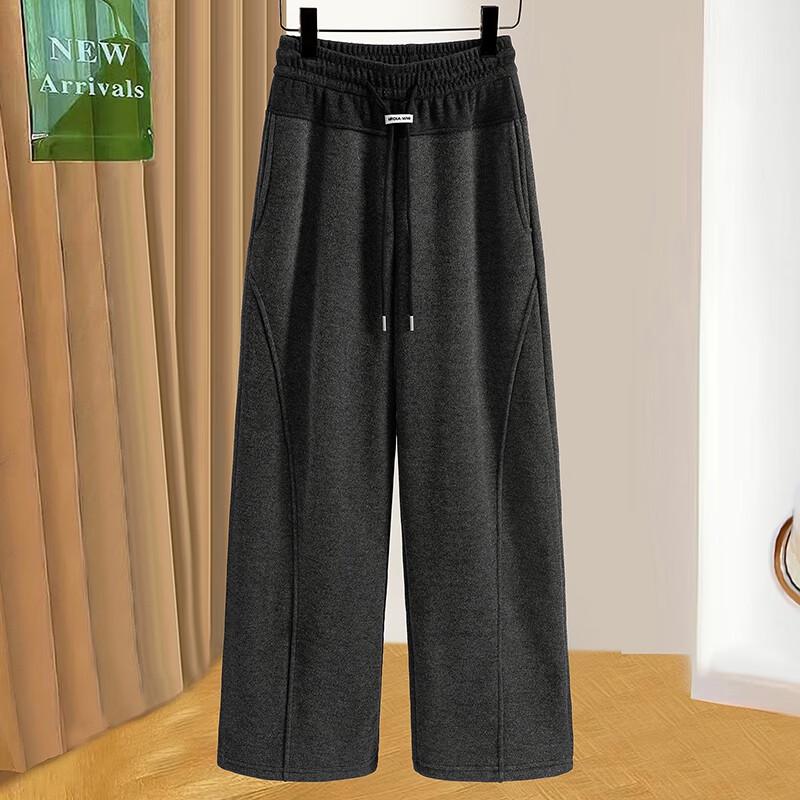 Women's Colorblock Fleece-Lined Elastic Waist Casual Pants