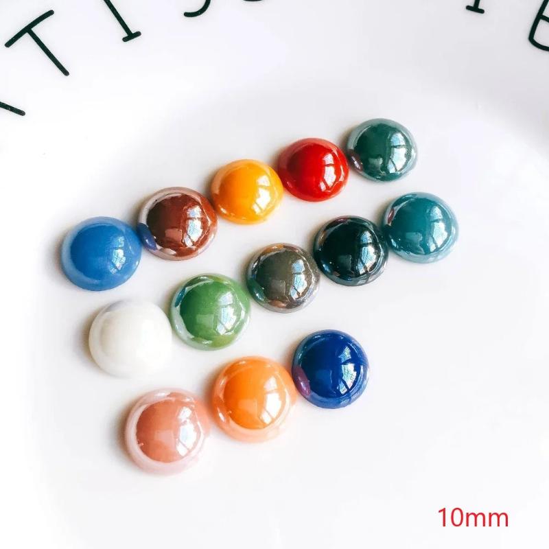 Mixed Colors Ceramics Porcelain Glass Cabochons 8/10/12/14/16Mm Cameo Flat Back Cabochon Supplies For Diy Jewelry Finding