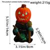 Halloween Lantern Pumpkin Knight Tabletop Decoration, Glowing Small Pumpkin Head Ghost Resin Garden Decoration