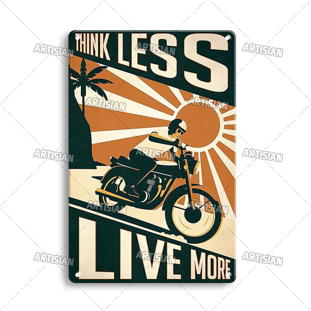 Artisian Riding Metal Plate Motorcycle Tin Sign Motorbike Decorative Poster Wall Decor Garage Bar Pub Club Hotel Cafe Kitchen