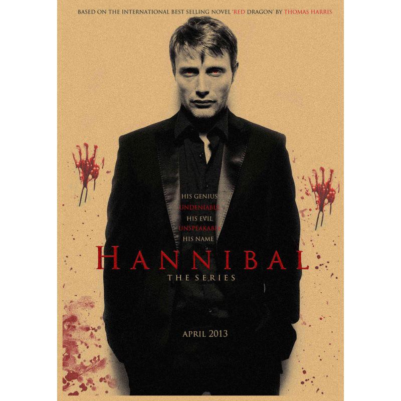 

Hannibal Retro Kraft Paper Poster - Decorative Wall Art Mural Yellow Kraft Paper (No Glue) 30X42 cm