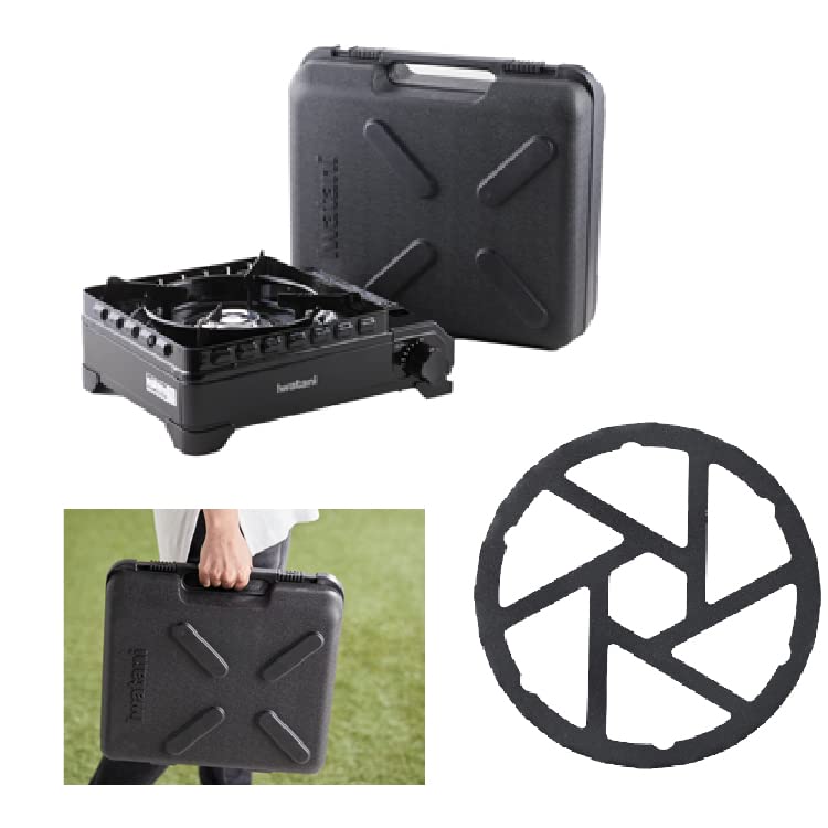 Iwatani Cassette Stove, Tough Maru, Olive & Pearl Metal Iron Mini Tripod (CB-ODX-1-OL & HB-5001), 2-Piece Set