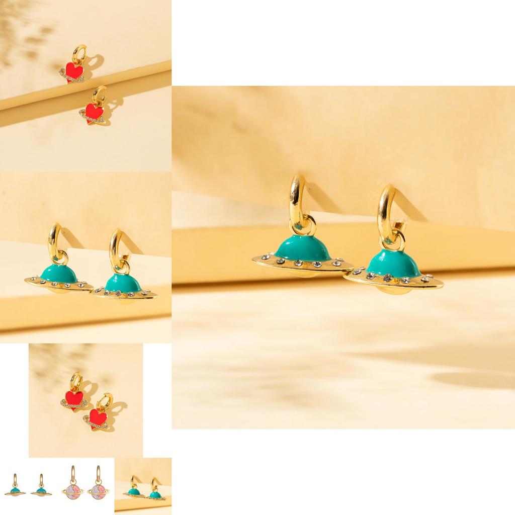 Stylish Summer 2022 Alloy Heart And Planet Earrings For Trendy Fashion Lovers