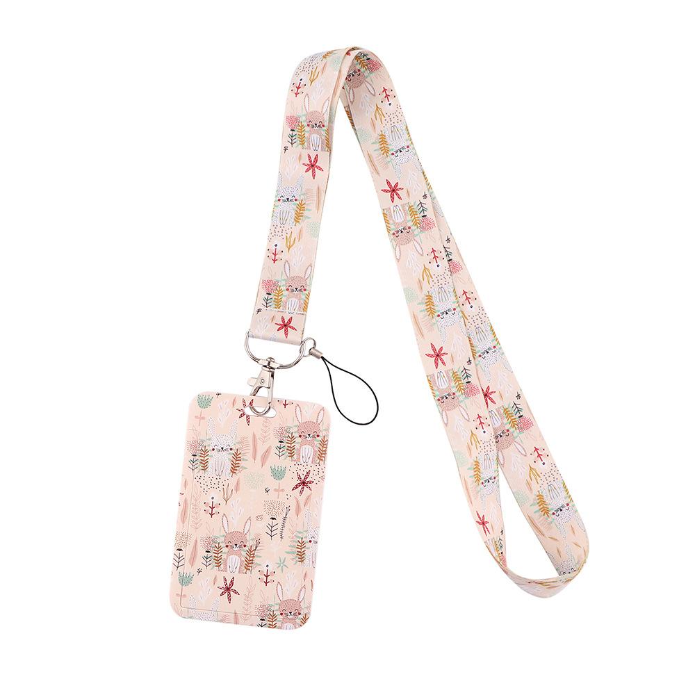 Cute Animal Panda Credential Holder Keychain Lanyard For Keys ID Card Holder Cartoon Keyring Neck Straps Phone Rope