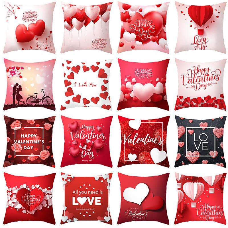 

New Valentine s Day Theme Pillow Case Home Festival Sofa Pillow Case Pillow Case 45*45cm