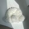 Rabbit Fur Hat Female Chuanxi White Fur Hat Fur Cold and Warm Plush Knitted Hat Cute Headgear Autumn and Winter