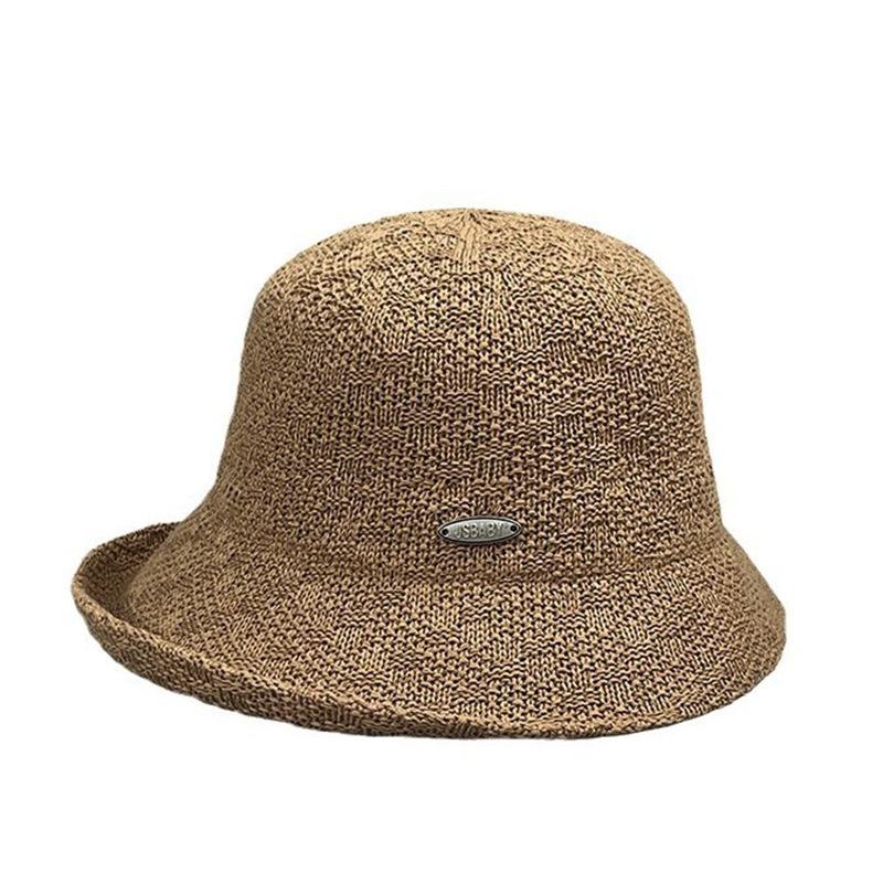 Small Crimped Brim Knitted Fisherman'S Hat Children Spring And Autumn Playful Top Hat Showing Small Face Foldable Basin Hat