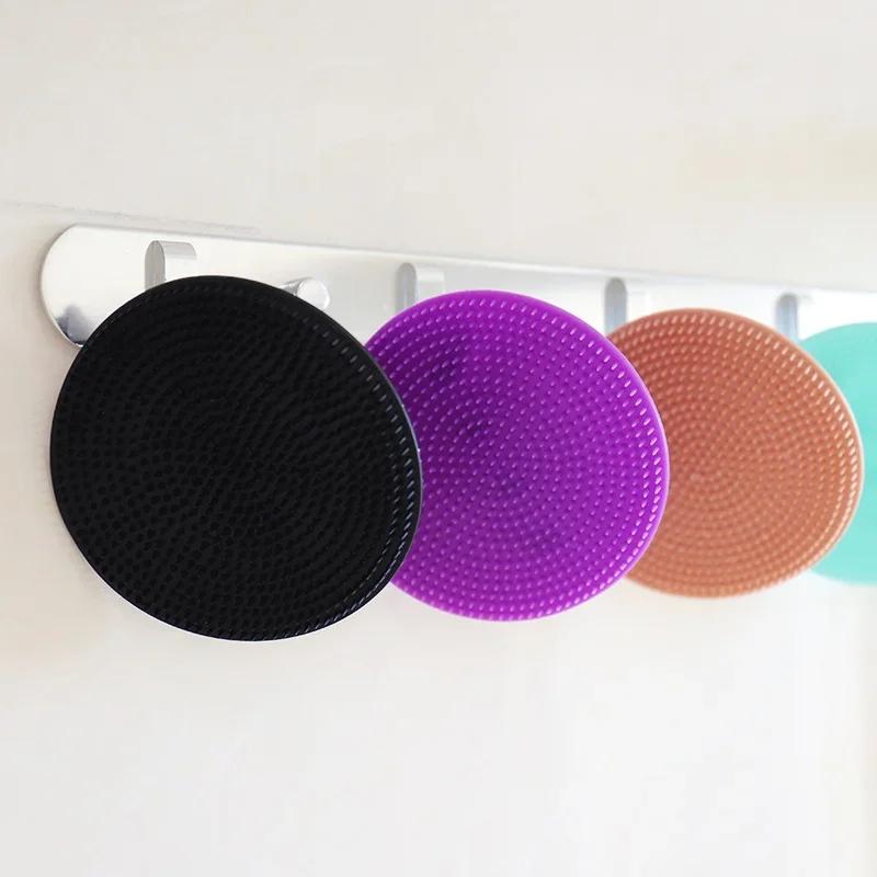 Silicone Body Scrubber Natural Bristles Skin Exfoliator Scrub Shower Sponge Brush Silicone Bath Shower Brush