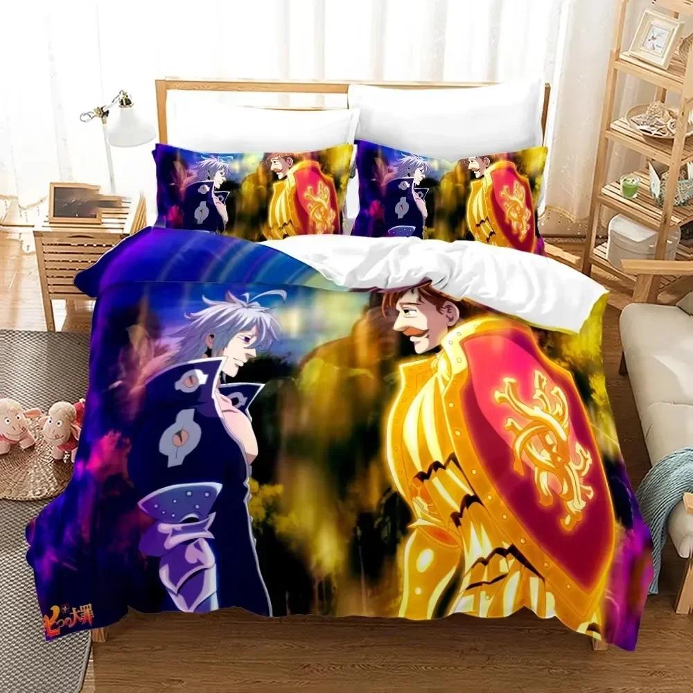 Comforter Seven Deadly Sins Anime Meliodas Bedding Set 3D Printed Suitable For Bedroom Kids Home Textile